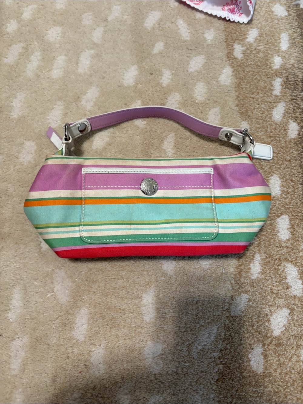 Coach Rainbow Striped Mini Canvas shoulder bag